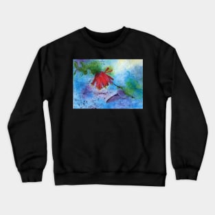 Hummingbird Batik Watercolor Crewneck Sweatshirt